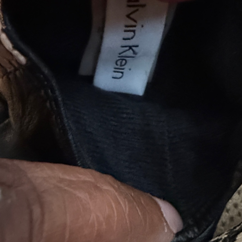 Calvin Klein Women’s Snakeskin Leather Driving Gloves (S) New - Picture 4 of 6
